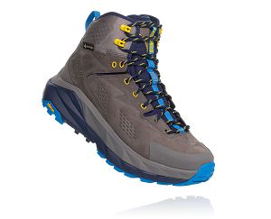 Hoka One One Kaha GORE-TEX Mens Hiking Shoes Charcoal Grey/Blue | AU-5237618